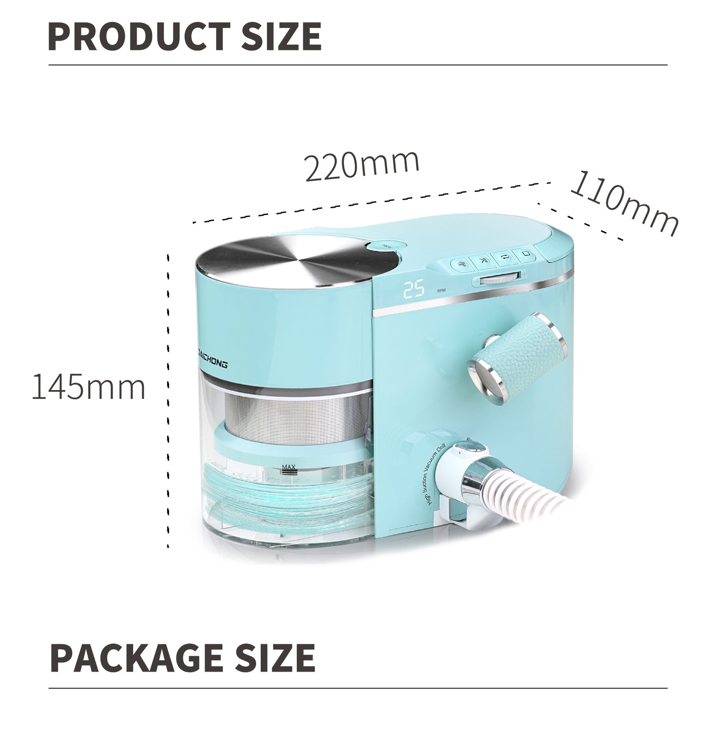2 in 1 Nail Dust Collector Daichong(white)