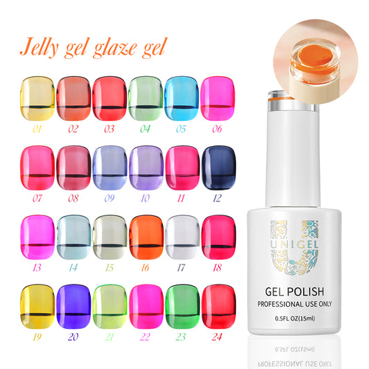 Gel Polish Kit - Jelly Gel / Glaze Gel - 24 Colors -#Jelly Candy