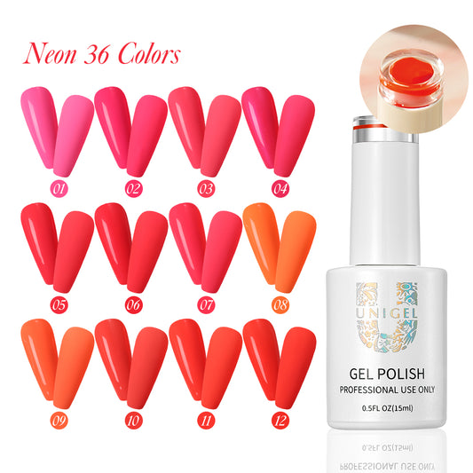 Gel Polish Kit - Neon - Warm Color Collection - 36 Colors - #Mommy is Shark