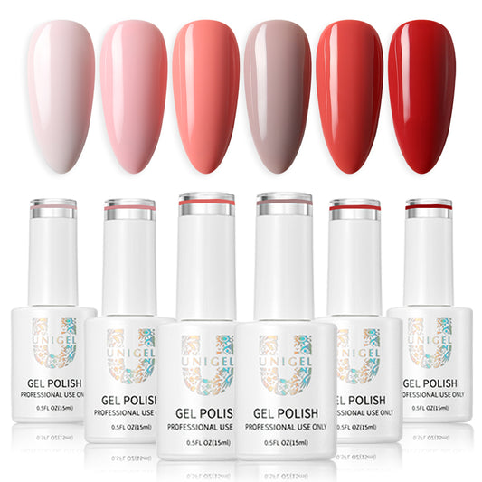 Gel Polish Kit - 13(81#-86#) - 6 Colors - #Little Red Riding Hood