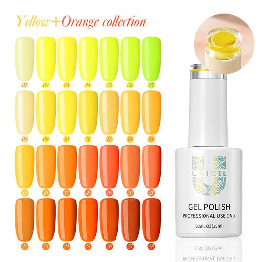 Gel Polish Kit - Yellow & Orange Collection - 28 Colors