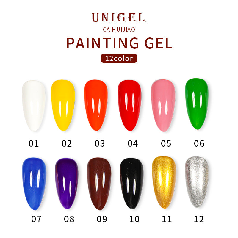 Nail Art Kit - Painting Gel - 12 Colors