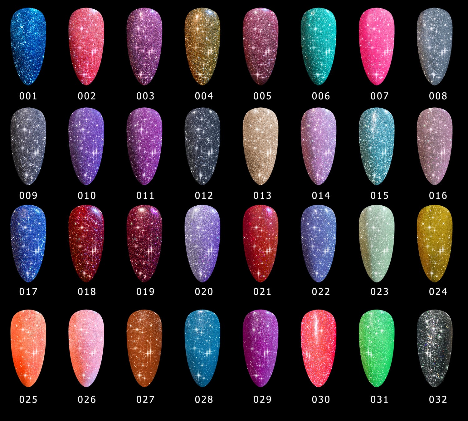 Gel Polish Kit - Flash Gel Collection - 32 Colors - 
