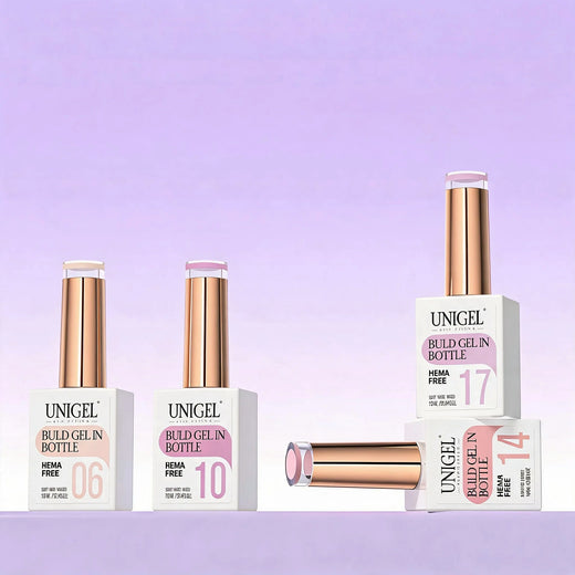 A curated Unigel gel polish set with cat eye and blossom gel