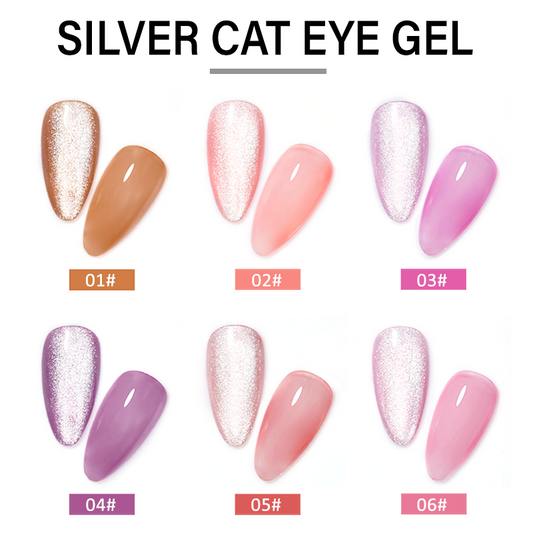 Gel Polish Kit - Crystal Cat Eye Gel - Silver Collection - #Like A Cat