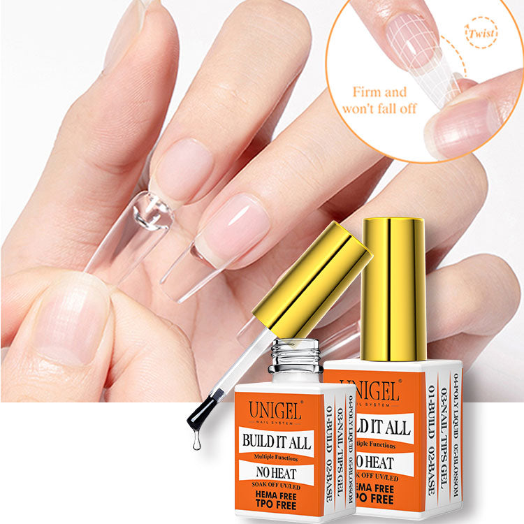 UNIGEL 8in1 Functional Build Gel Light Glossy Natural Gel No Heat HEMA Free TPO Free 45Day Lasting Gel