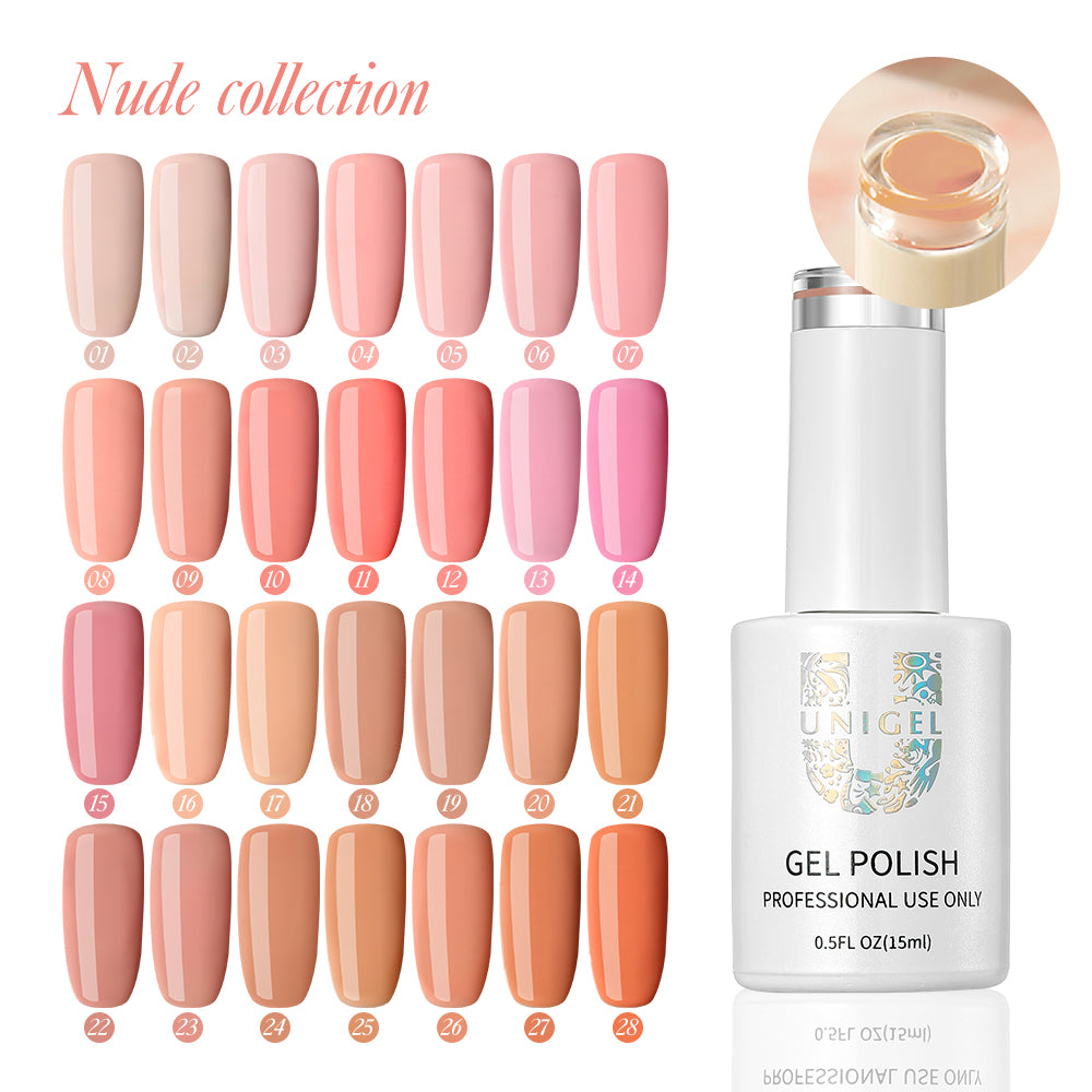 Gel Polish Kit - Nude Collection - 28 Colors - #Hello Milk Tea