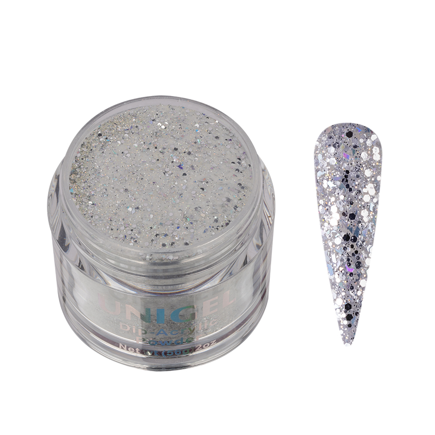 Acrylic & Dip Powder - Hologram Glitter Silver - #S41